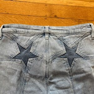 Ethical clothing bell bottom flare jeans denim butt stars 27 USA america hippie